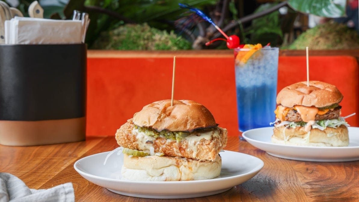 Spicy Fried Tofu Sandwich.