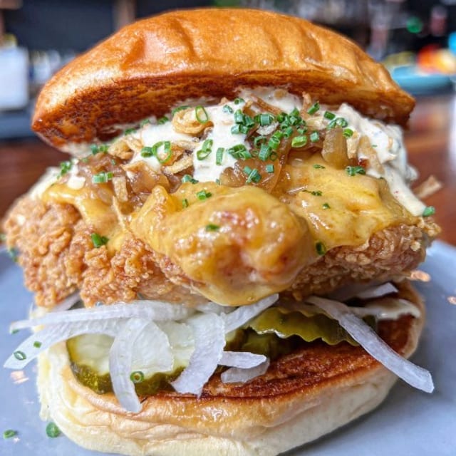 Mr. Onion Chicken Sandwich.