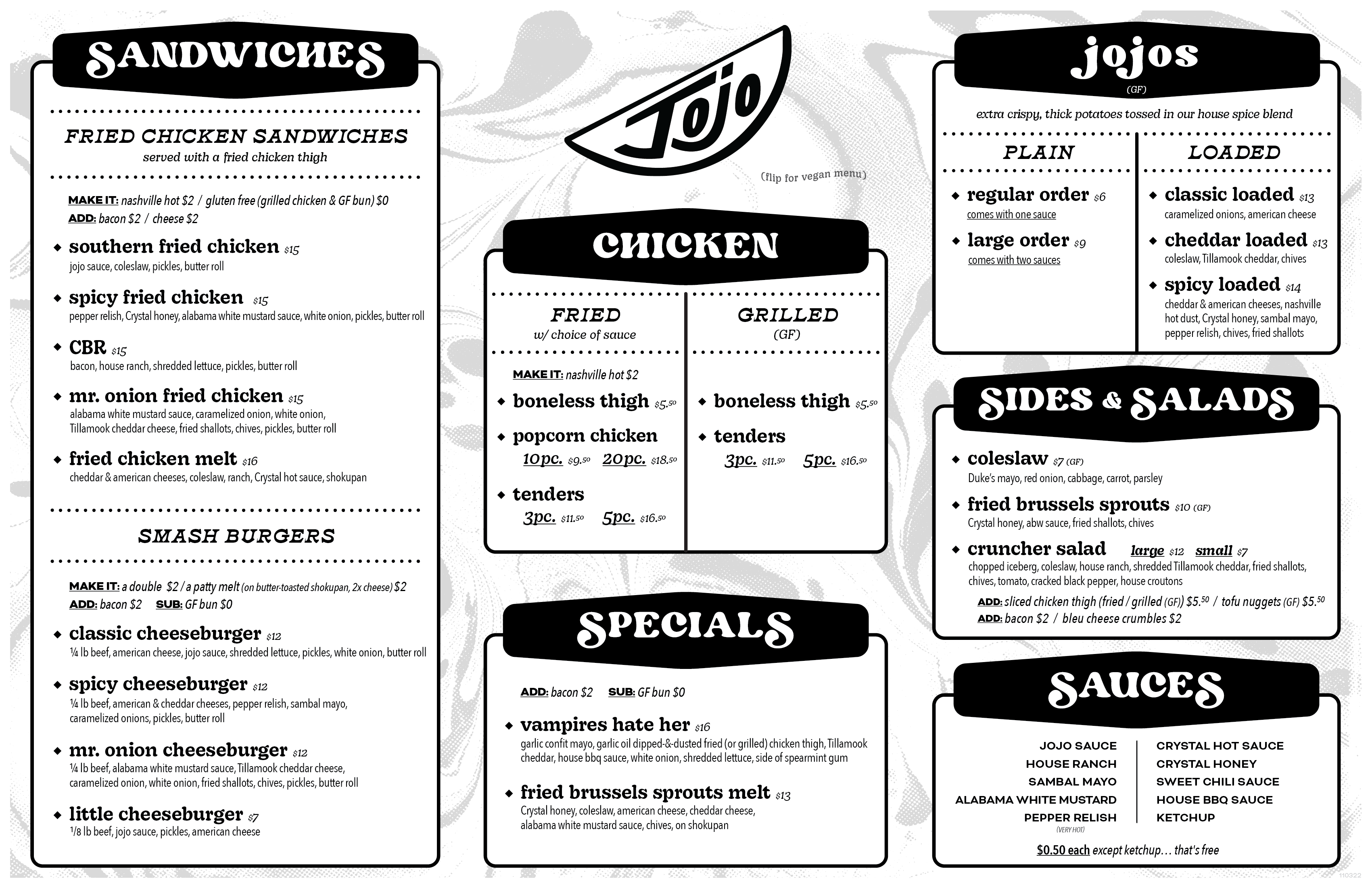jojo restaurant food menu