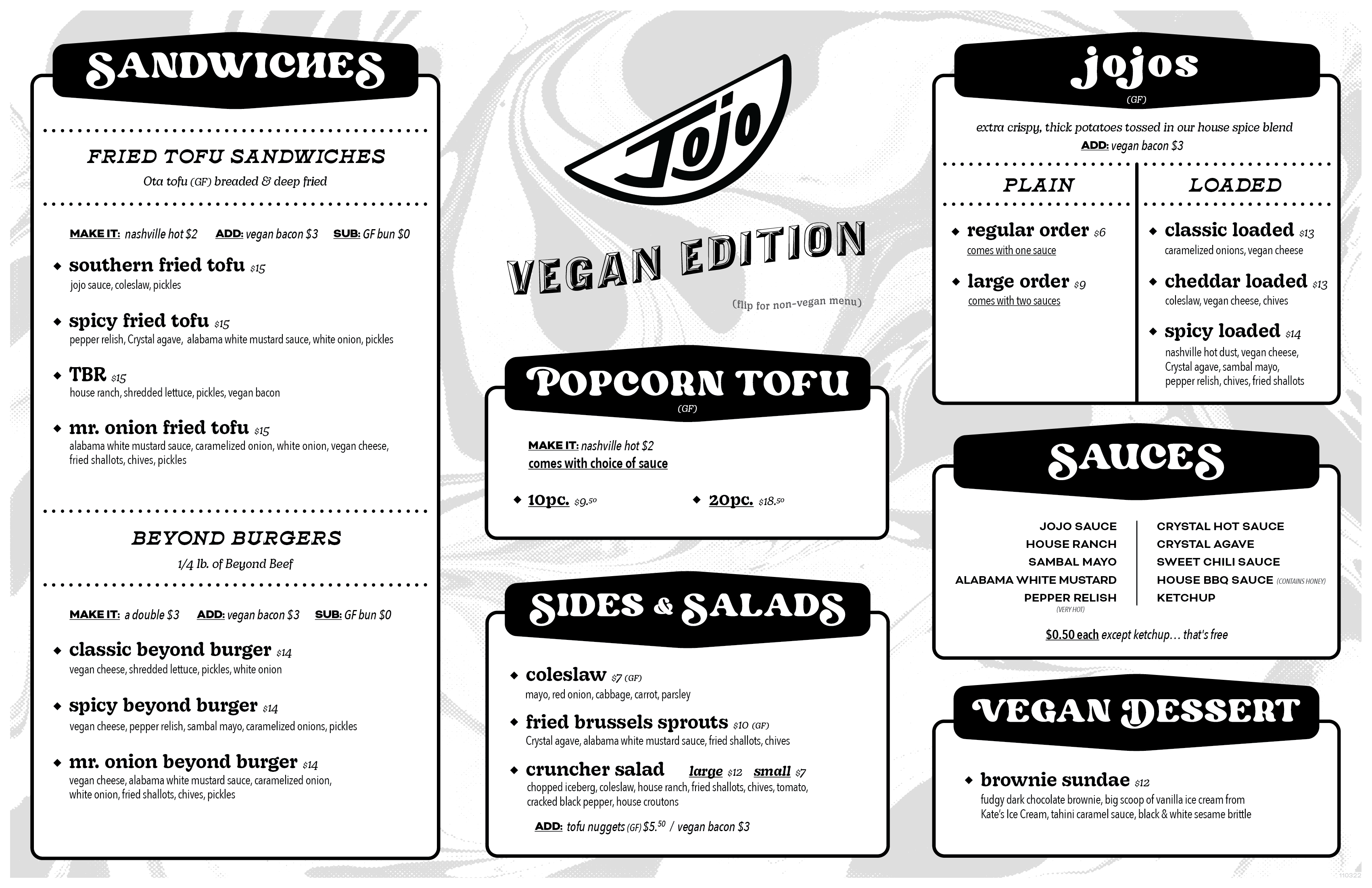 jojo restaurant vegan menu